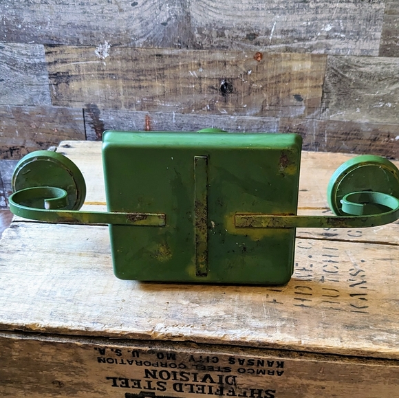 Vintage Metal Green Candelabra With Glass Globes - Picture 14 of 15